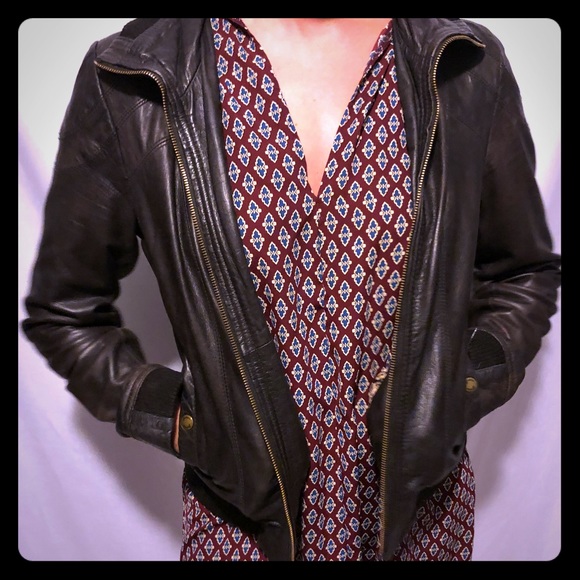 Guess Jackets & Blazers - 100% Leather Bomber Jacket by Guess